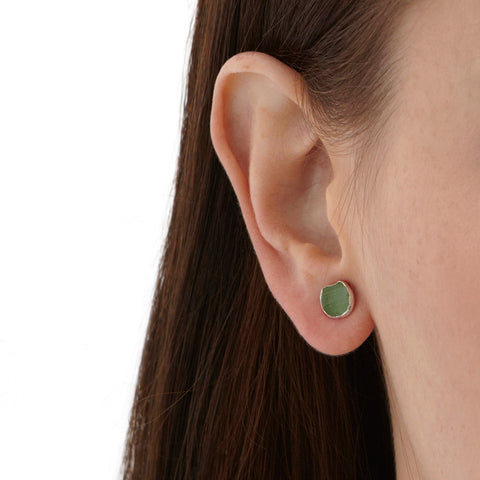 Silver Tourmaline Studs - Afghanistan